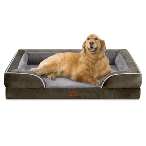 Comfort Expression XL Hundebett für extra große Hunde, wasserdicht, orthopädische Schaumstoff-Hundebetten mit Nackenrolle, waschbares Hundebett, Sofa, Haustierbett mit abnehmbarem Bezug und von Comfort Expression