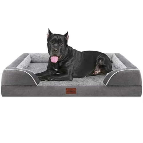 Comfort Expression XXL Hundebett, Wasserdichtes Orthopädisches Hundebett, Langlebiges PV Waschbares Hundesofa Bett, Großes Hundebett mit Abnehmbarem Bezug mit Reißverschluss von Comfort Expression