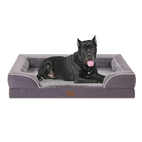 Comfort Expression XXL Hundebett, Wasserdichtes Orthopädisches Hundebett, Langlebiges PV Waschbares Hundesofa Bett Lila, Großes Hundebett mit Abnehmbarem Bezug mit Reißverschluss von Comfort Expression