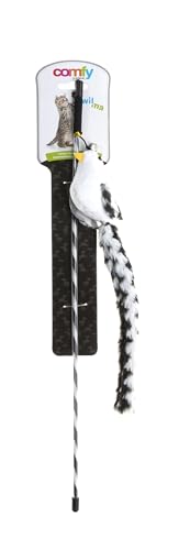 Comfy-Angelruten - Vielfältige Auswahl für Katzenliebhaber: Bälle mit Federn, Federdosen, Tieranhänger (Tail 46CM Black) von Comfy