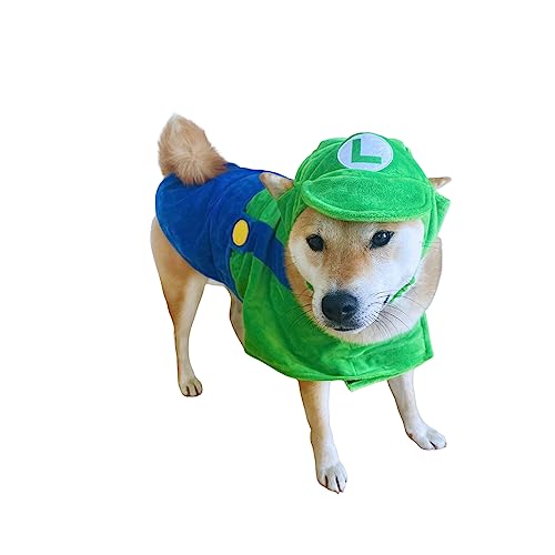 ComfyCamper Hut und Hosenträger Hundekostüm – XL / M / S Lab Star Space Cosplay Halloween-Kostüme, Größe XL, Grün von ComfyCamper