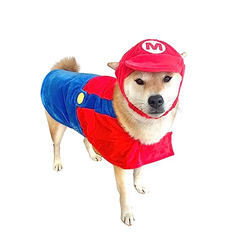 ComfyCamper Hut und Hosenträger Hundekostüm – XL / M / S Lab Star Space Cosplay Halloween-Kostüme, Größe XL, Rot von ComfyCamper