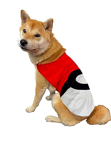 ComfyCamper Rot und Weiß Hund Halloween Kostüm - Ball oder Umhang Design - für kleine Mittel groß - Katzen Haustier Outfit (X-Large, Umhang) von ComfyCamper