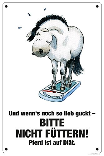 Boxenschild/Stalltafel Diät-Pferd von Comic-Schilder.de