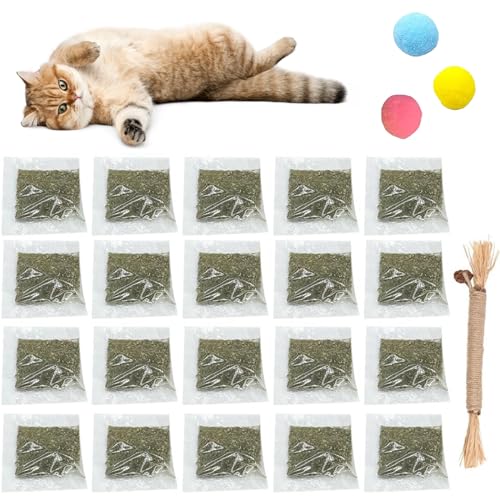 Comioke 20 Stück Katzenminze, Geschenkidee für Katzenliebhaber, Katzenspielzeug Katzen, Premium Katzenminze,Schonend Getrocknete Katzenminze,Katzenminze Sticks Für Katzen von Comioke