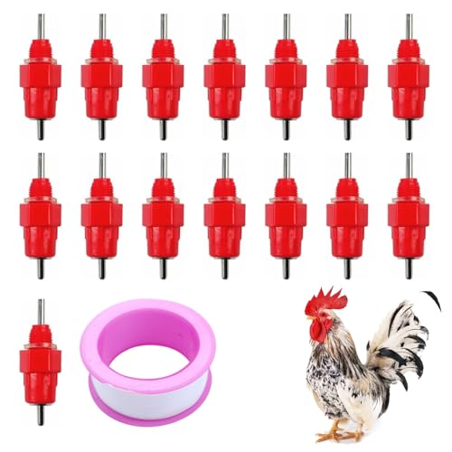 Huhn Ente Geflügeltrinker,Automatische Wassernippeltränke,15 Stück Automatische Geflügeltränke,Nippel Huhn Trinker Waterer,Wassernippeltränken,Automatische Nippeltränke,Für Hähnchen Enten Geflügel von Comioke