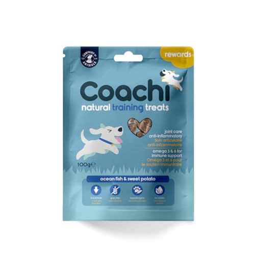 Coachi Natürliche Training-Leckerlis - Getreidefreie, Hypoallergene, Kalorienarme Hundeleckerlis. Kleine Leckerlis fürs Hundetraining. Der gesunde Snack für Hunde & Welpen 8+ Wochen(Meeresfisch, 100g) von Company of Animals