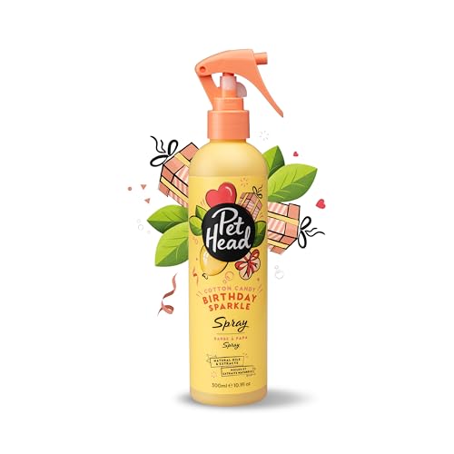 PET HEAD Hunde-Deo-Spray 300 ml, Birthday Sparkle, Zuckerwatteduft, veganes Haustiershampoo, hypoallergen, natürliche, sanfte Formel -auch für Welpen von Company of Animals