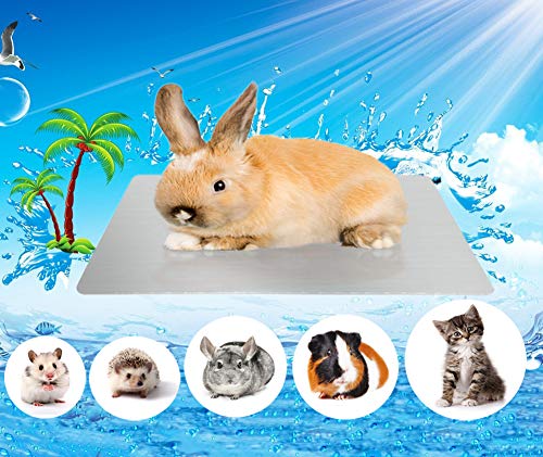 Comtim Kaninchen Kühlmatte, selbstkühlende Matte Pad für Hamster, Meerschweinchen, Chinchilla, Hase, Kätzchen, Katze und andere kleine Tiere, schnelle Kühlung – perfekt für heißes Sommerwetter, L von Comtim