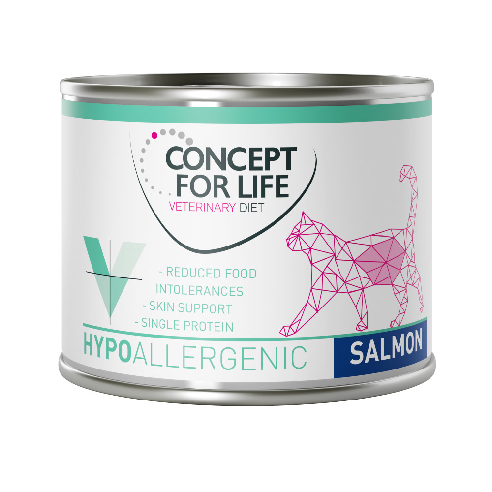 6 x 200 g / 185 g Concept for Life Veterinary Diet zum Probierpreis! - Hypoallergenic Lachs 6x200g von Concept for Life VET