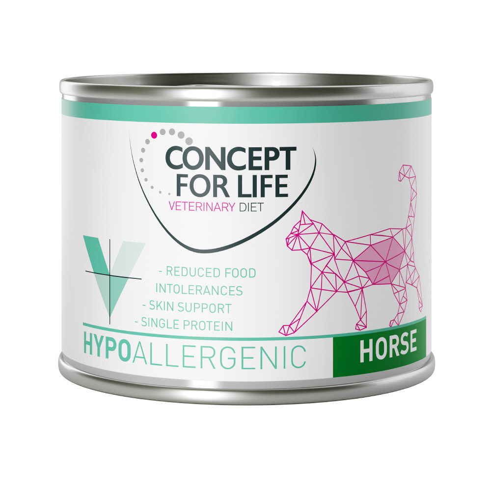 6 x 200 g / 185 g Concept for Life Veterinary Diet zum Probierpreis! - Hypoallergenic Pferd 6 x 200 g von Concept for Life VET