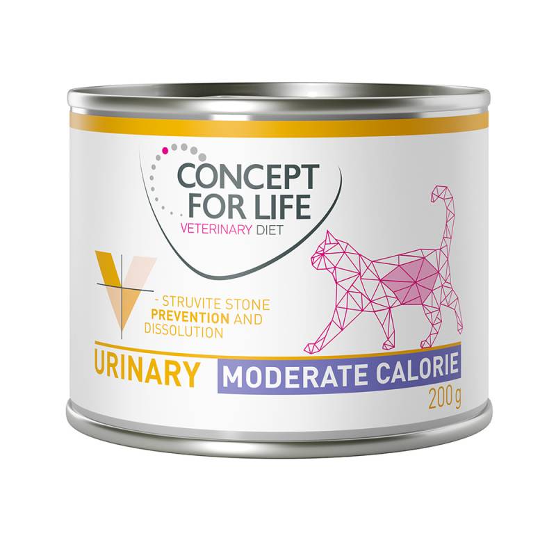 6 x 200 g / 185 g Concept for Life Veterinary Diet zum Probierpreis! - Urinary Moderate Calorie Huhn 6x200g von Concept for Life VET