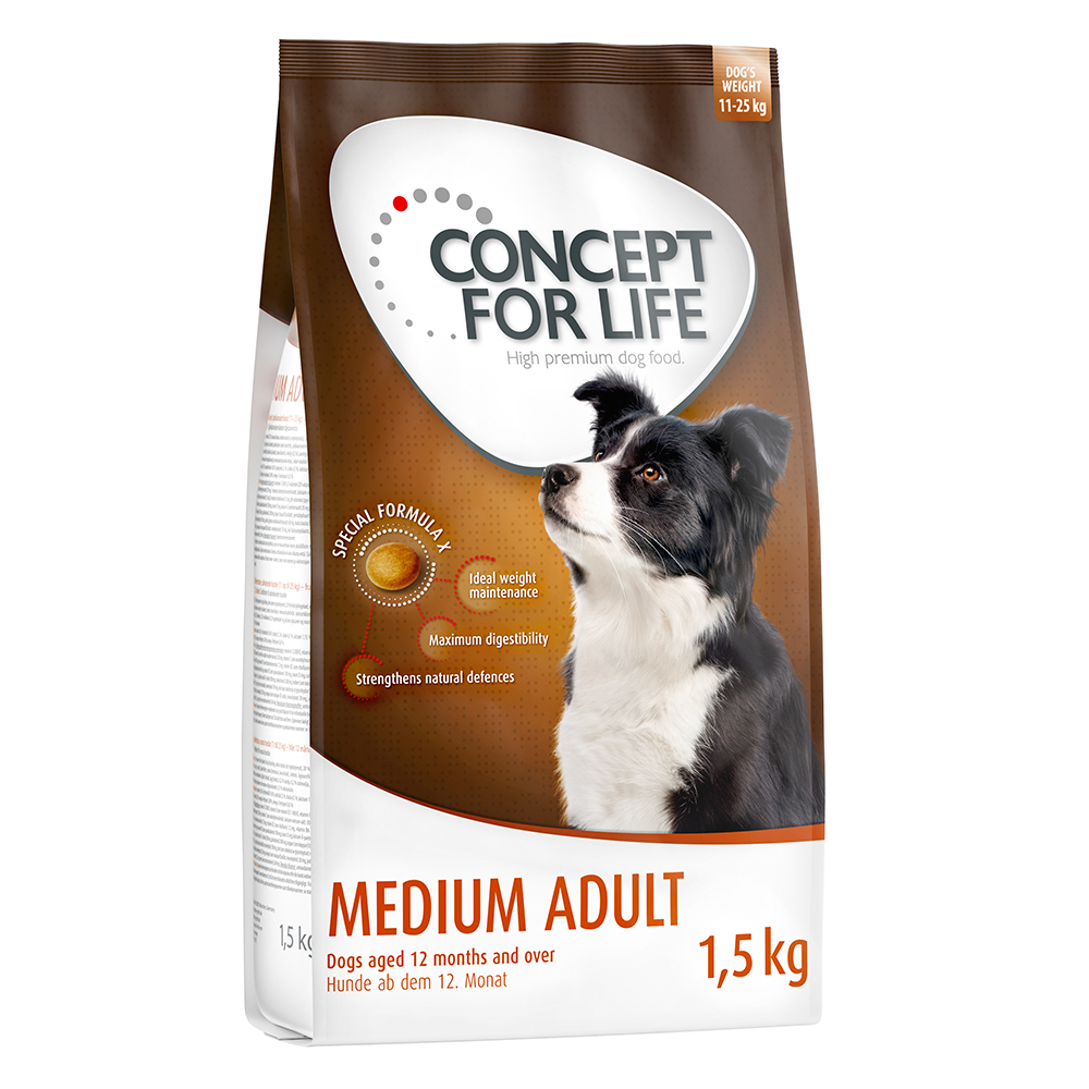 1 kg / 1,5 kg Concept for Life zum Probierpreis! - 1.5 kg Medium Adult von Concept for Life