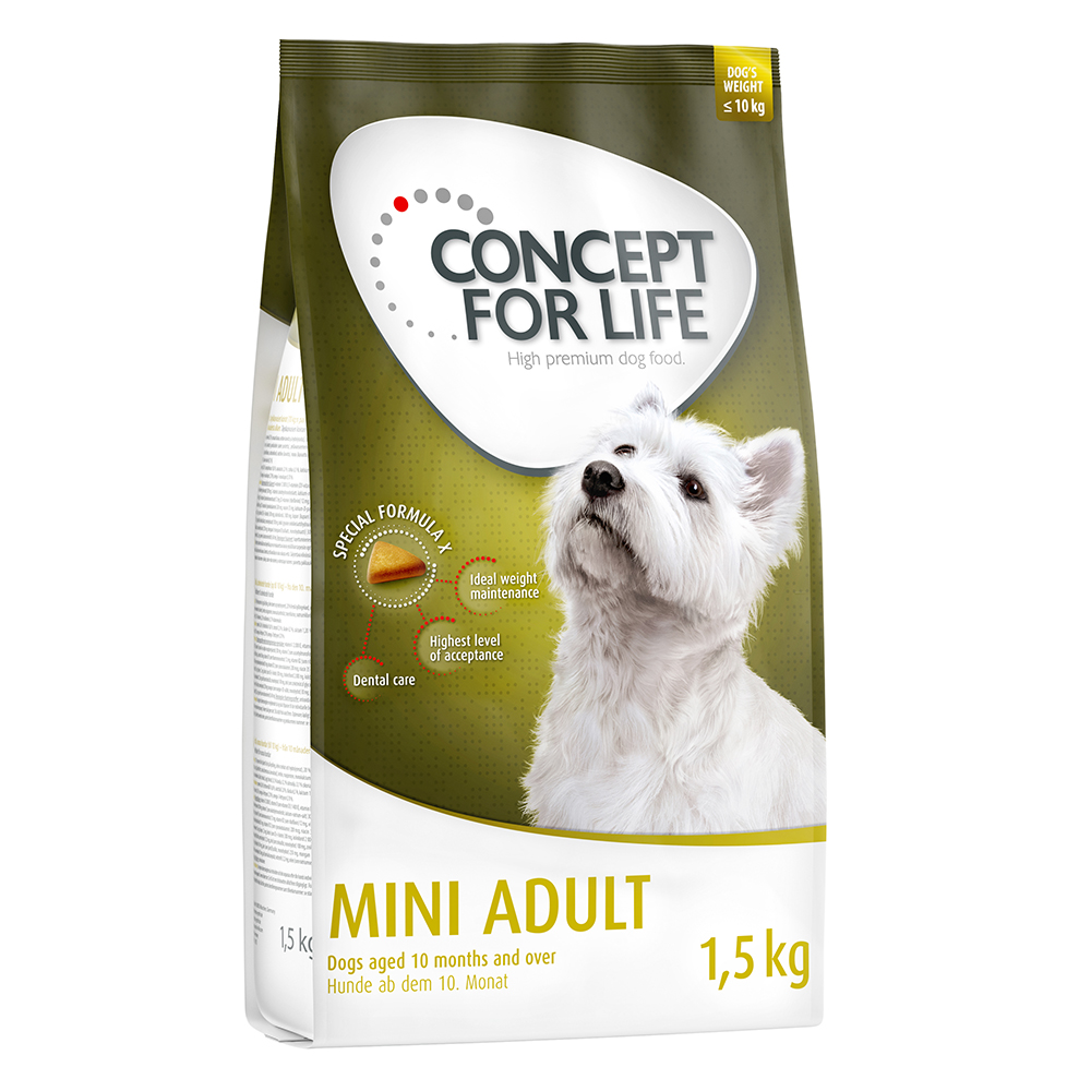 1 kg / 1,5 kg Concept for Life zum Probierpreis! - 1.5 kg Mini Adult von Concept for Life