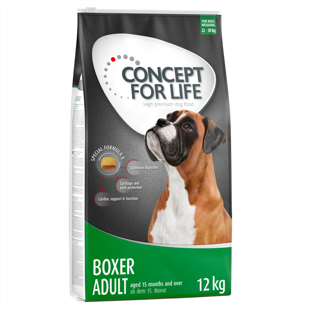 10 + 2 kg gratis! 12 kg Concept for Life Hundetrockenfutter - Boxer (12 kg) von Concept for Life