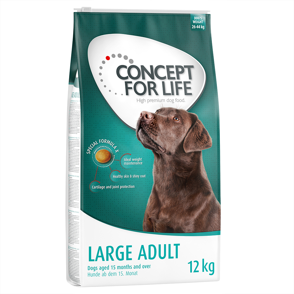 10 + 2 kg gratis! 12 kg Concept for Life Hundetrockenfutter - Large Adult (12 kg) von Concept for Life