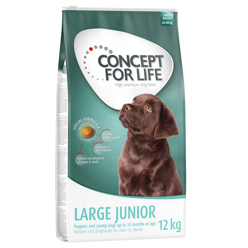 10 + 2 kg gratis! 12 kg Concept for Life Hundetrockenfutter - Large Junior (12 kg) von Concept for Life