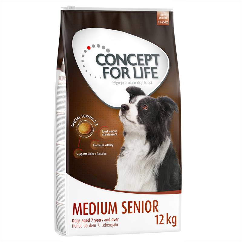 10 + 2 kg gratis! 12 kg Concept for Life Hundetrockenfutter - Medium Senior (12 kg) von Concept for Life