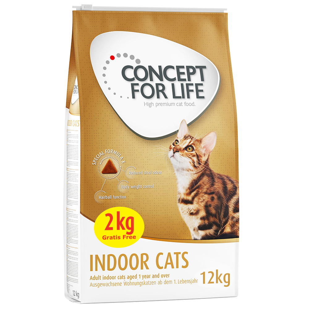 10 + 2 kg gratis! 12 kg Concept for Life für Katzen im Bonusbag - Indoor Cats (10 + 2 kg) von Concept for Life