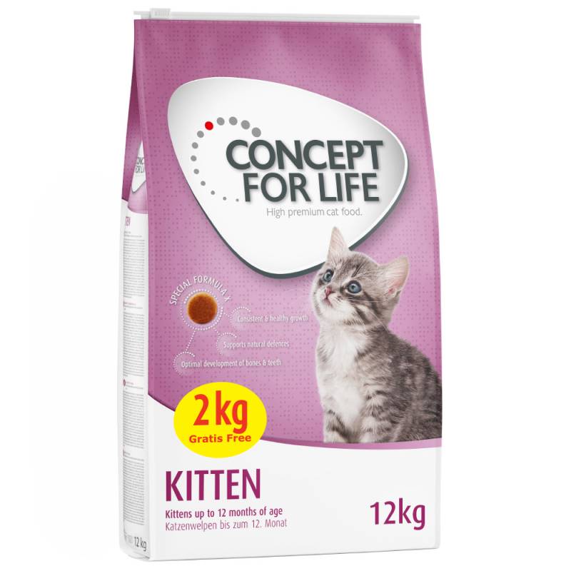 10 + 2 kg gratis! 12 kg Concept for Life für Katzen im Bonusbag - Kitten (10 + 2 kg) von Concept for Life