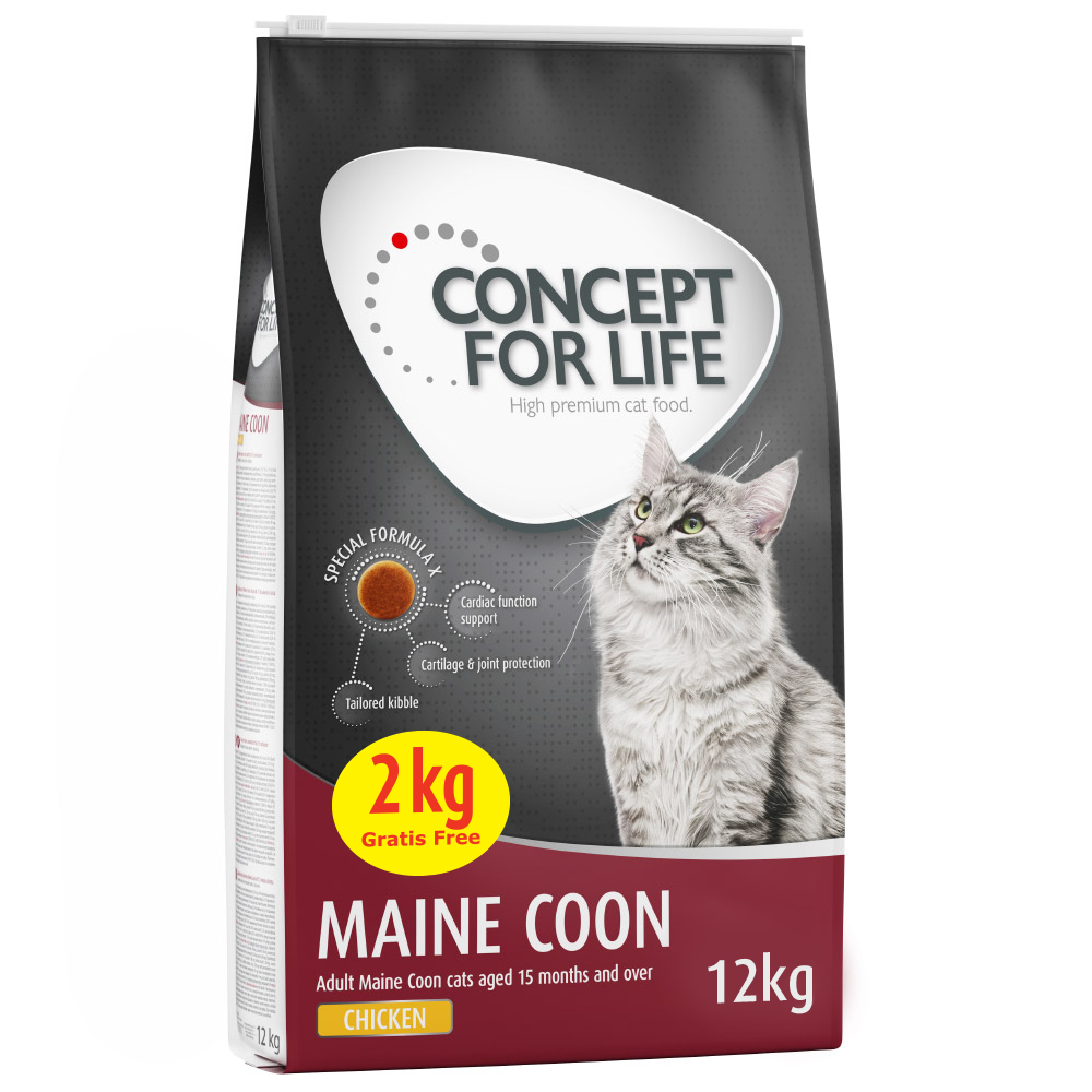 10 + 2 kg gratis! 12 kg Concept for Life für Katzen im Bonusbag - Maine Coon Chicken (10 + 2 kg) von Concept for Life