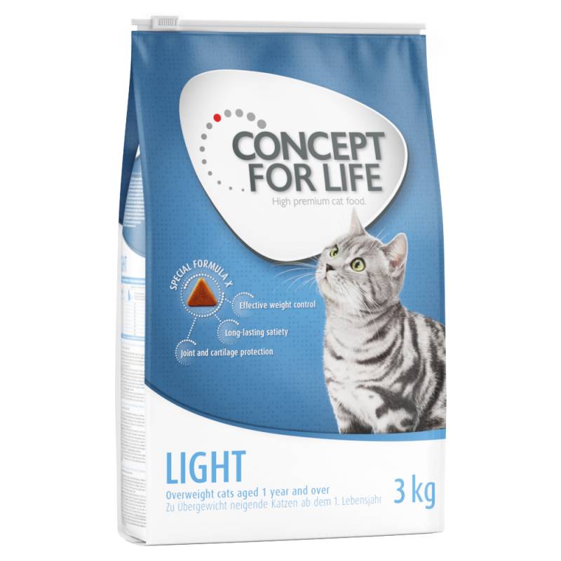 10 kg / 9 kg Concept for Life 20% Rabatt! - Light 3 x 3 kg von Concept for Life