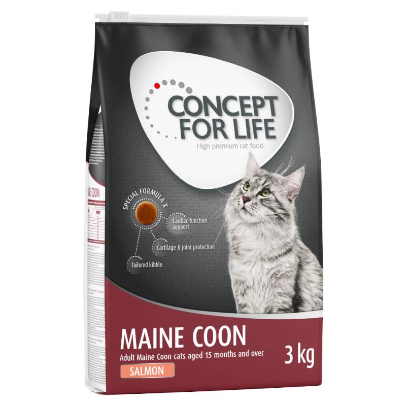 10 kg / 9 kg Concept for Life 20% Rabatt! - Maine Coon Adult Lachs 3 x 3 kg von Concept for Life