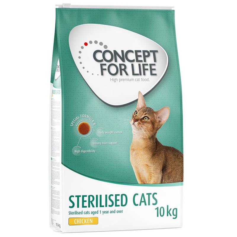 10 kg / 9 kg Concept for Life zum Sonderpreis! - Sterilised Cats Chicken 10 kg von Concept for Life