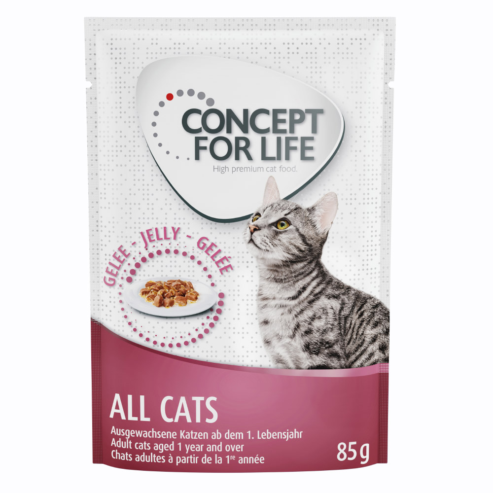 12 x 85 g Concept for Life Nassnahrung zum Probierpreis! - All Cats - in Gelee von Concept for Life