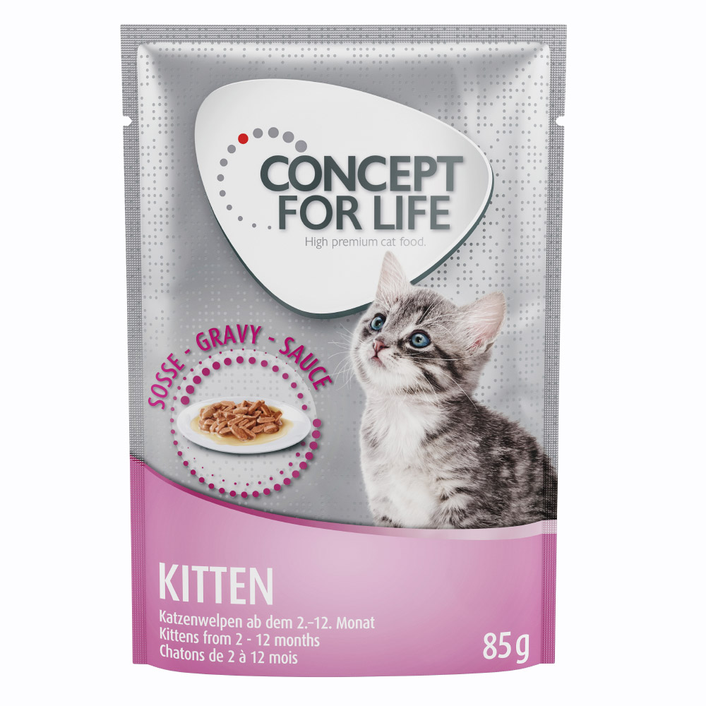 12 x 85 g Concept for Life Nassnahrung zum Probierpreis! - Kitten - in Soße von Concept for Life
