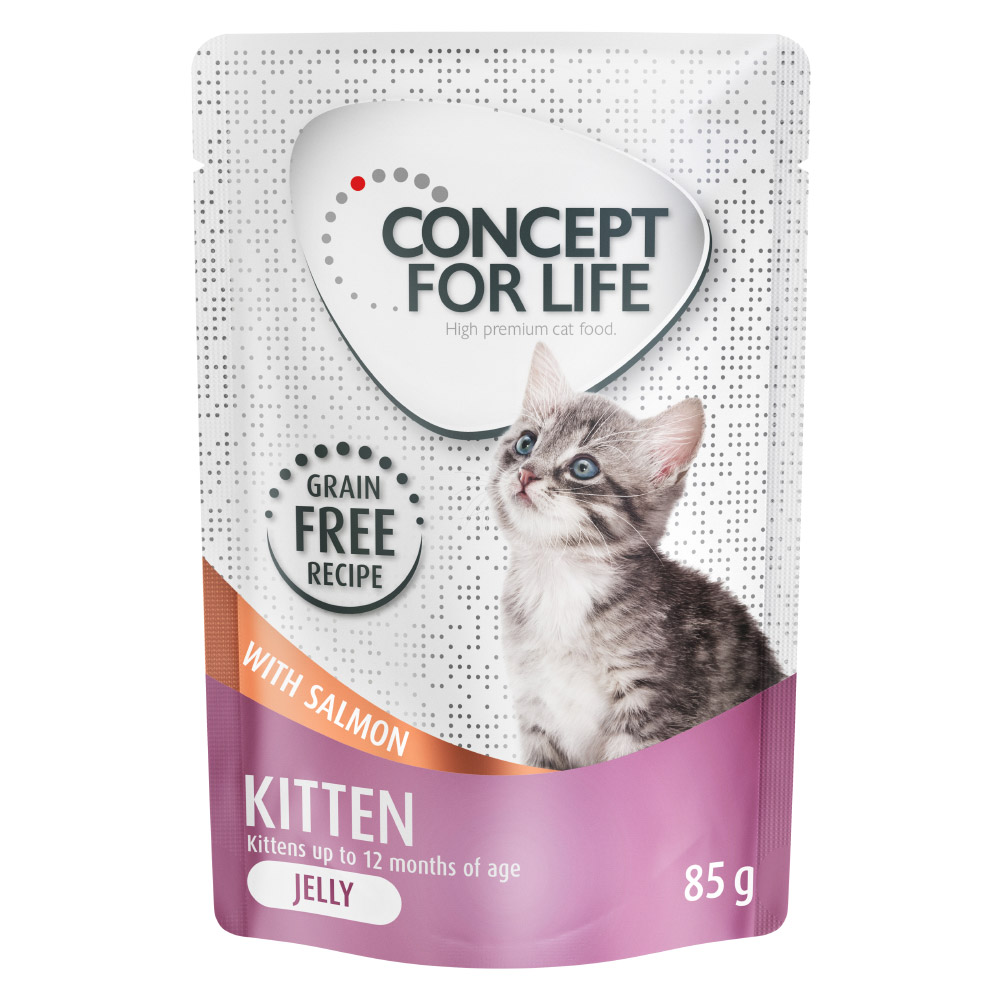 12 x 85 g Concept for Life getreidefrei zum Sonderpreis! -  Kitten Lachs - in Gelee von Concept for Life