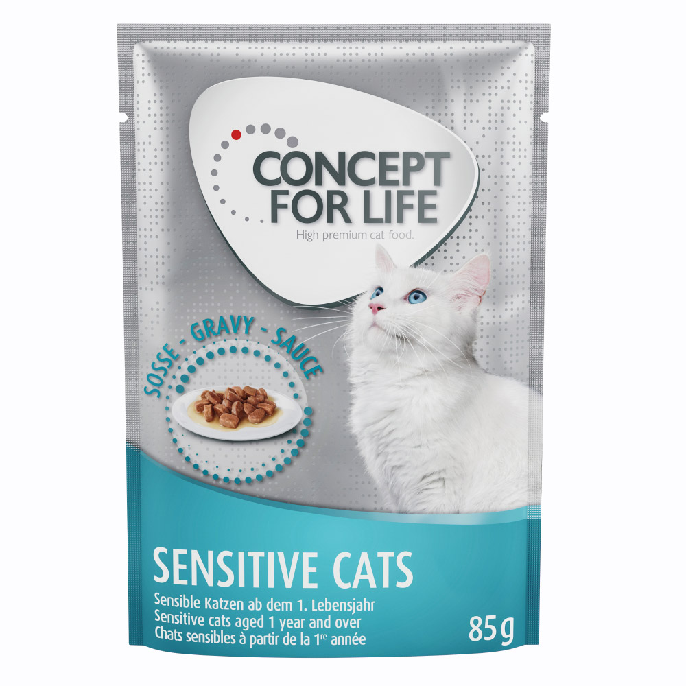 20 + 4 gratis! Concept for Life 24 x 85 g - Sensitive Cats in Soße von Concept for Life