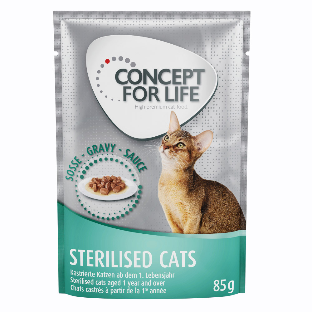 20 + 4 gratis! Concept for Life 24 x 85 g - Sterilised Cats in Soße von Concept for Life