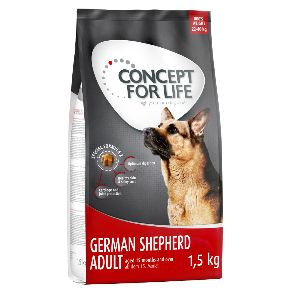 4 x 1 kg / 1.5 kg Concept for Life zum Sonderpreis! - 4 x 1,5 kg Deutscher Schäferhund von Concept for Life