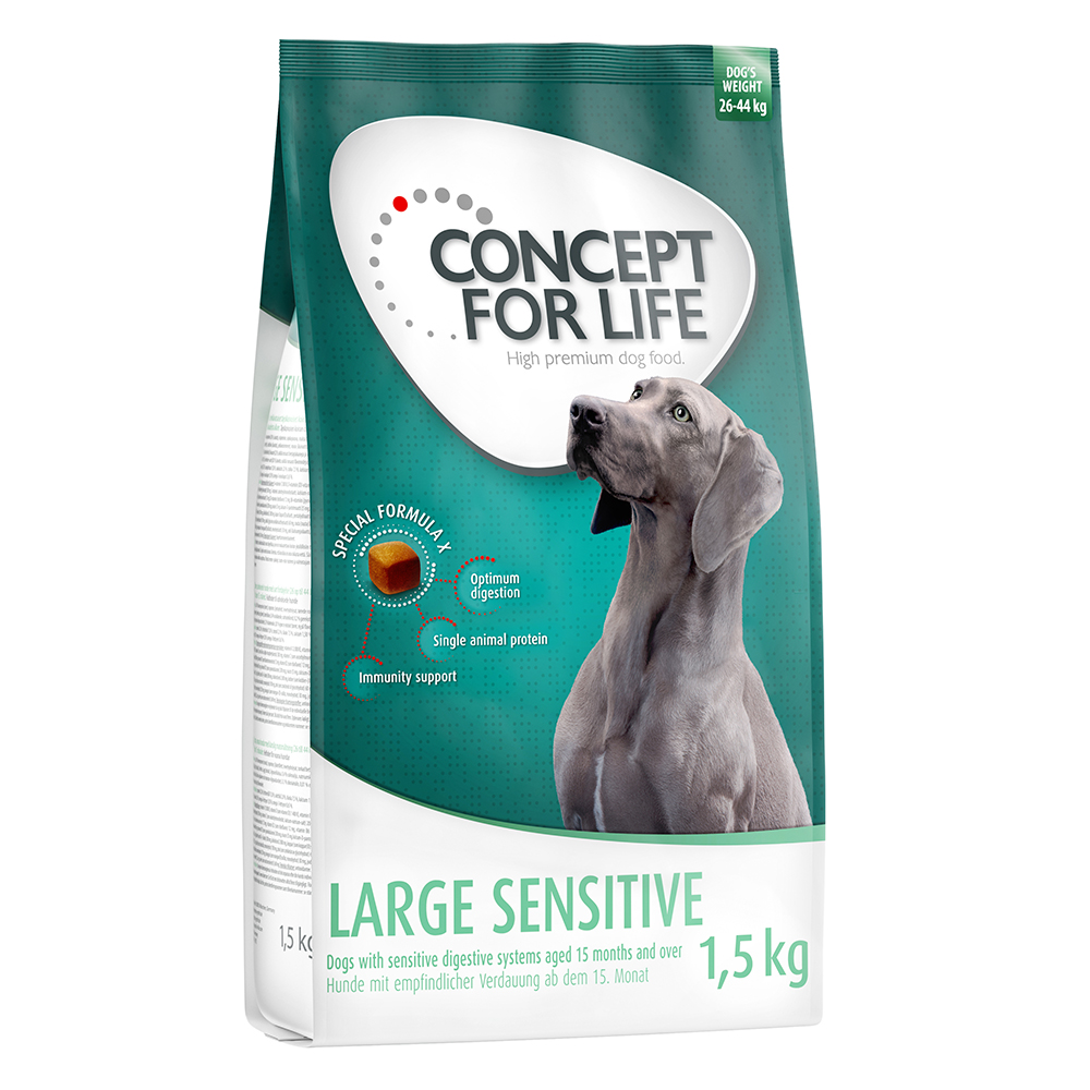 4 x 1 kg / 1.5 kg Concept for Life zum Sonderpreis! - 4 x 1,5 kg Large Sensitive von Concept for Life