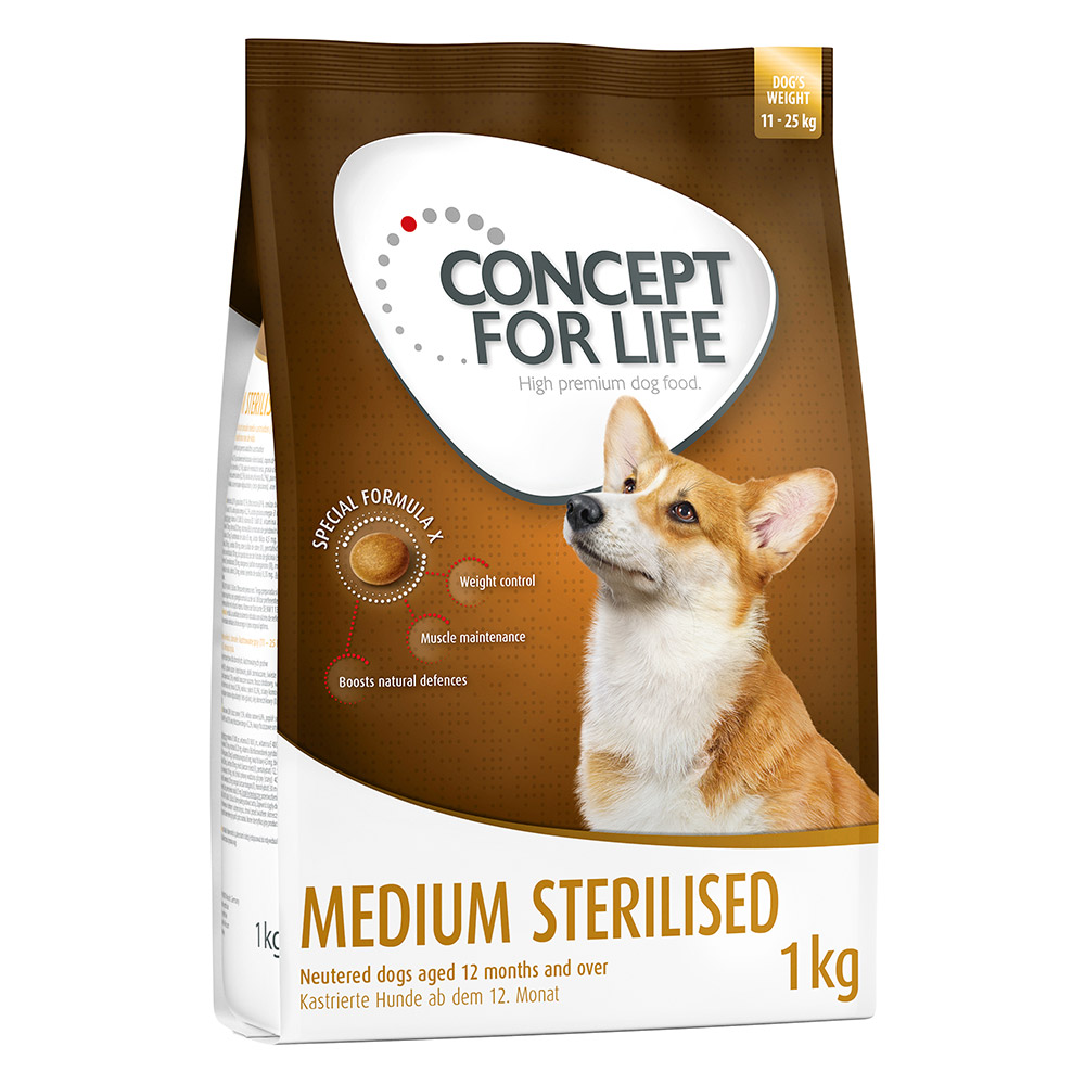 4 x 1 kg / 1.5 kg Concept for Life zum Sonderpreis! - 4 x 1 kg Medium Sterilised von Concept for Life