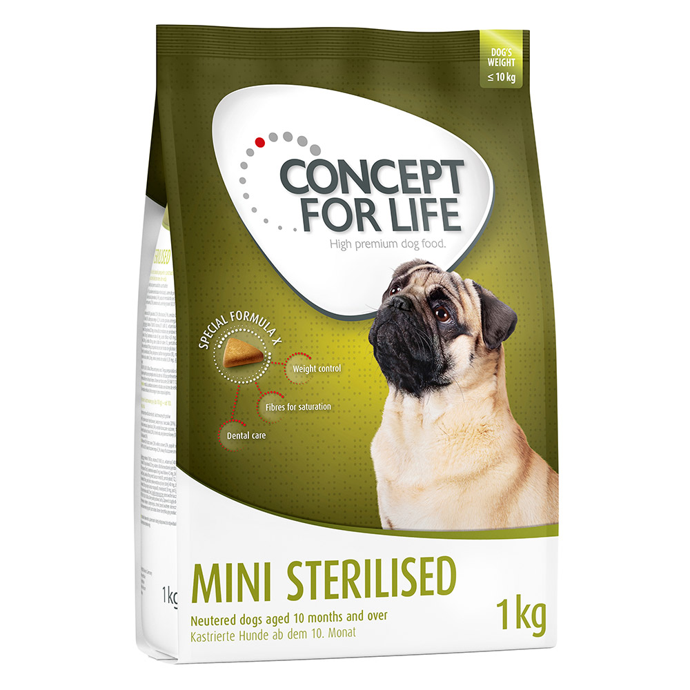 4 x 1 kg / 1.5 kg Concept for Life zum Sonderpreis! - 4 x 1 kg Mini Sterilised von Concept for Life