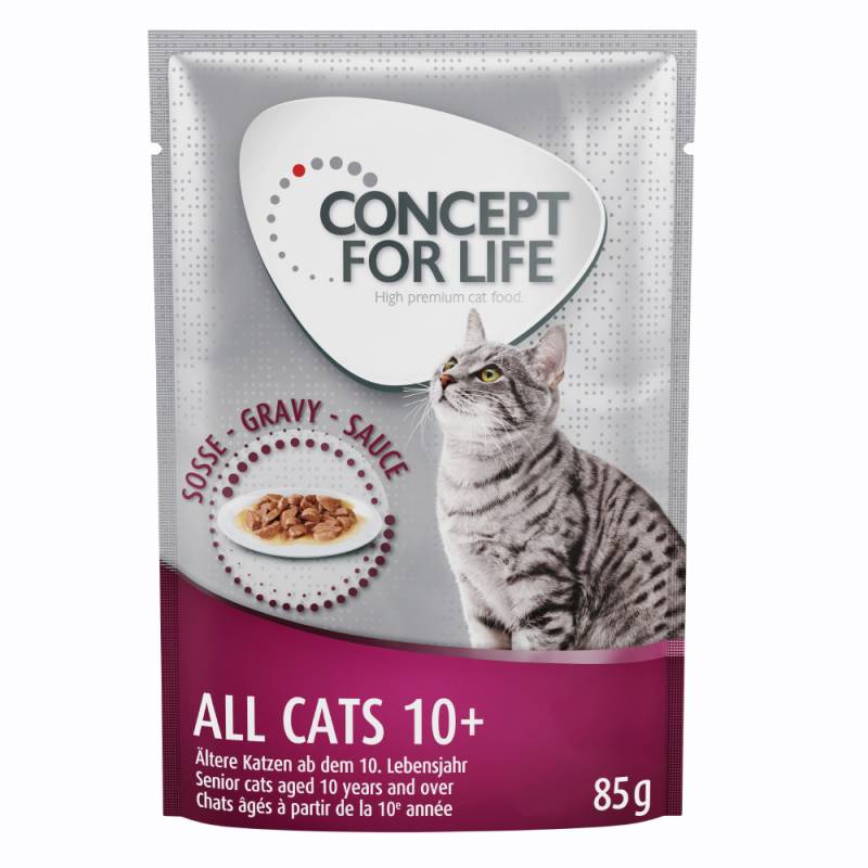 48 x 85 g Concept for Life - 10 € Rabatt! -  All Cats 10+ in Soße von Concept for Life