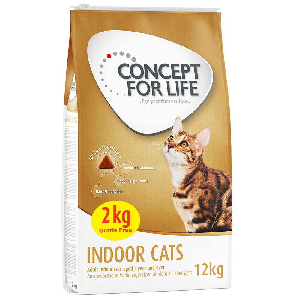 Concept for Life Indoor Cats - Verbesserte Rezeptur! - 10 + 2 kg gratis! von Concept for Life