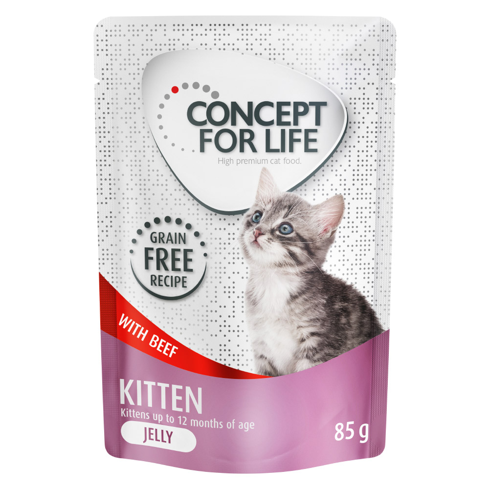 Sparpaket Concept for Life getreidefrei 48 x 85 g - Kitten Rind - in Gelee von Concept for Life
