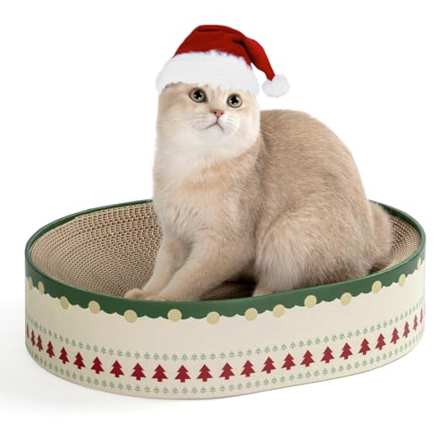 Conlun Kratzbrett Katze, Oval Kratzpappe für Katzen, Katzenbett aus Wellpappe, Lounge-Schale für Katzen zum Spielen und Ruhen, Katzenfreunde von Conlun