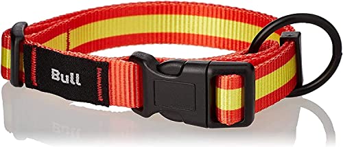 Sicherheitshalsband für große Hunde T3-33 - 50 x 2 cm - aus Nylon - Spanisches Flaggendesign - Größe L - sehr widerstandsfähig und bequem - Hundezubehör - Consentida von CONSENTIDA PET