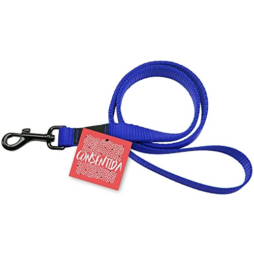 Consentida Große Hundeleine T4 – Größe XL 80 x 2,5 cm – Farbe Blau – einfarbig Bedruckt – Robustes Gewebe aus Nylon – leicht zu befestigen – Hundezubehör von Consentida