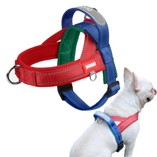 Coogime Anti-Zug Geschirr, Reflektierendes Hundegeschirr, Sicherheitsgeschirr für Hunde in lebendigen Farben Verhindert, Brustgeschirr mit D-Ring und ergonomischem Griff (L) von Coogime