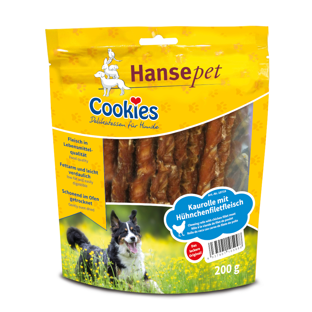 Cookies Delikatess Kaurolle mit Hühnchenfiletstreifen - Sparpaket: 3 x 200 g von Cookie's