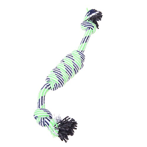 Cookwowe Kauspielzeug für Welpen, Hunde, Baumwolle, geflochtenes Knochen-Seil, Farbe Kauknoten von Cookwowe