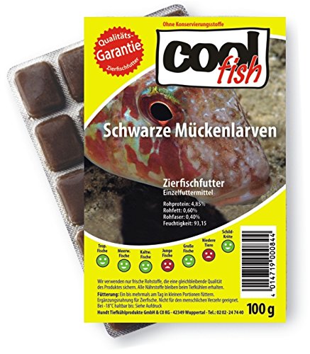 Cool Fish Schwarze Mückenlarven, 30 x 100g-BlisterFisch-Frostfutter, Aquarium, Aquaristik, von Cool Fish