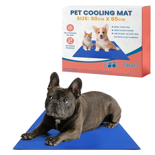 Cool Paws Kühlmatte für Hunde, selbstkühlend, Gel-Pad, geeignet für alle Haustiere, langlebige Haustier-Kühlmatte mit Kühltechnologie, ideal für den Sommer & den Heimgebrauch (50 x 65 cm) von Cool Paws