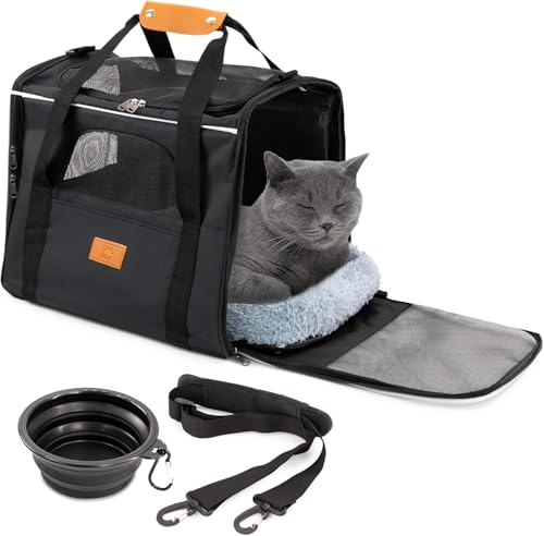 Cool Paws Haustier-Tragetasche für Katzen & kleine Hunde - Leichte, atmungsaktive Haustier-Reisetasche mit Netzseiten, verstärktem Rahmen, Abnehmbarer Matte und Schultergurt für sicheren Transport von Cool Paws