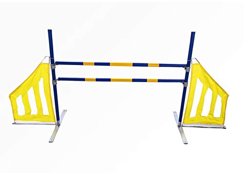 Cool Runners Wind Stable Wing Jump with Quick Set Adjustable Height Bar Holders and Two High Visibility Tapeless Safety Bars, Yellow von Cool Runners